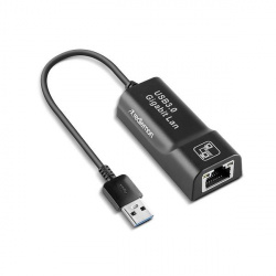 Redlemon Adaptador de Red USB A Macho - Ethernet RJ45, 10/100/1000Mbit/s, Negro 