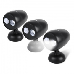 Redlemon Lámpara LED con Sensor de Movimiento 81260, 55 Lúmenes, 6V, Negro, 3 Piezas 