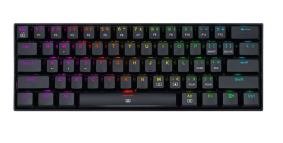 Teclado Gamer Redragon K630 LED RGB 60%, Teclado Mecánico, Redragon Brown, Inalámbrico, USB, Negro, Inglés 
