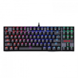 Teclado Gamer Redragon K552RGB-1 LED RGB, Teclado Mecánico, Switch Red, Alámbrico, USB, Negro (Español) 