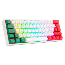Teclado Gamer Redragon Fizz Pro México K616 RGB, Teclado Mecánico, Switch Redragon Red, Inalámbrico, RF + Bluetooth, Verde/Blanco/Rojo (Español) 