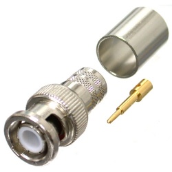 RF Industries Conector BNC Macho de Anillo Plegable para RG-8/U/LMR-400/9913/CNT-400, Níquel 