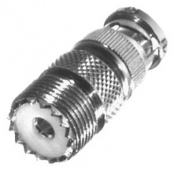RF Industries Conector Coaxial BNC Macho - UHF Hembra, Plata 