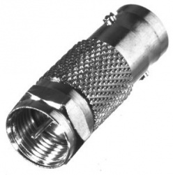 RF Industries Conector Coaxial BNC Hembra - F Macho, Plata 