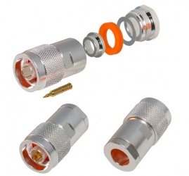 RF Industries Conector Coaxial de Rosca N Macho, Plata 