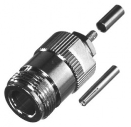 RF Industries Conector Coaxial N Hembra, Níquel 