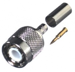 RF Industries Conector Coaxial de Anillo Plegable TNC Macho, Plata 