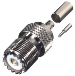 RF Industries Conector Coaxial UHF Hembra, Plata 