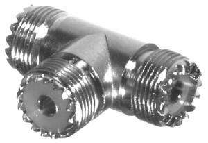 RF Industries Conector Coaxial en T UHF Hembra - UHF Hembra, Plata 