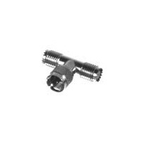 RF Industries Adaptador en T Mini-UHF Macho - 2x Mini-UHF Hembra, Niquel/Plata/Teflón 