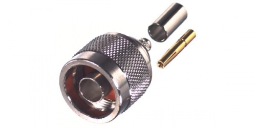 RF Industries Conector Coaxial N Macho, Plata 