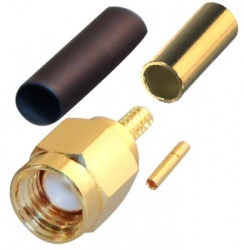 RF Industries Conector Coaxial de Anillo Plegable SMA Macho, Oro 