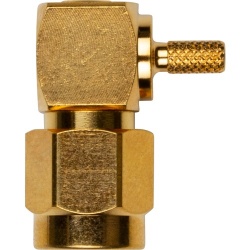 RF Industries Conector SMA Macho, Angulo Recto, Anillo plegable, para RG-174/U 