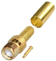 RF Industries Conector Coaxial de Anillo Plegable SMA Hembra, Oro 