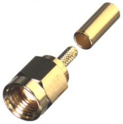 RF Industries Conector Coaxial de Anillo Plegable SMA Macho, Oro 