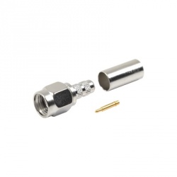 RF Industries Conector Coaxial de Anillo Plegable SMA Macho, Níquel 