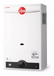 Rheem Calentador de Agua RHIN-MX06, Gas Natural, 360 Litros/Hora, Blanco 