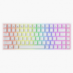 Teclado Gamer RK Royal Kludge RK84 LED RGB 75%, Teclado Mecánico, Cherry MX Red, Inalámbrico, USB/Bluetooth, Blanco, Español  