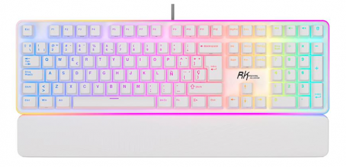 Teclado Gamer RK Royal Kludge RK918 LED RGB, Teclado Mecánico, Membrana, Alámbrico, USB, Blanco, Español  