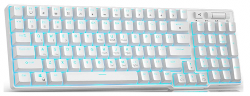 Teclado Gamer RK Royal Kludge RK96 LED RGB 96%, Teclado Mecánico, Switch Brown, Inalámbrico, USB/Bluetooth, Blanco, Español  