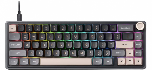 Teclado Gamer RK Royal Kludge RKR65 LED RGB 65%, Teclado Mecánico, Switch Brown, Alámbrico, USB, Multicolor, Español  
