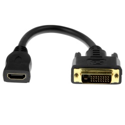 Rocstor Adaptador DVI Macho - HDMI Hembra, Negro 