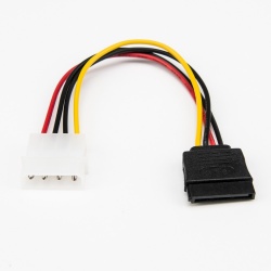 Rocstor Cable SATA 4-pin Molex - LP4 Macho, 15cm, Negro 