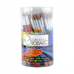 Rodart Set de Pinceles, Pelo de Camello, Mango Corto, 144 Piezas 