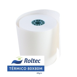 Roltec Rollo de Papel Térmico, 80mm x 80m, 60 Rollos 