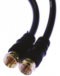 Romms Cable Coaxial para Video F- Macho - F Macho, 1.80 Metros, Negro 