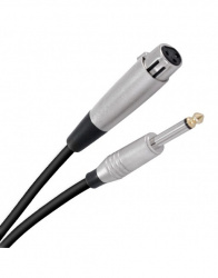 Romms Cable Extensión AUX 6.5mm Macho - XLR Hembra, 3 Metros, Negro/Plata 