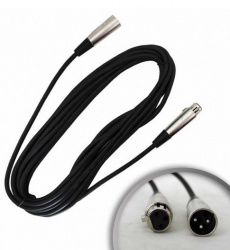 Romms Cable AUX XLR Macho - XLR Hembra, 6 Metros, Negro 