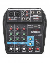 Romms Mezcladora Pasiva MX-4CH, 4 Canales, XLR, USB, 5W 