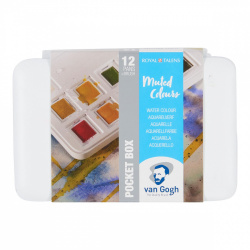 Royal Talens Set de Pastillas Acuarelas para Arte con Pincel Van Gogh, 12 Colores 