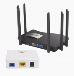 Ruijie Router KIT2-VPON-MESH MU-MIMO, Wi-Fi 6, 4 x RJ-45 867 Mbit/s WLAN, Inalámbrico, Doble Banda 2.4/5 GHz, 6 Antenas Externas, de 6 dBi  