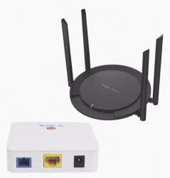 Ruijie Router KIT2-VPON-WIFI MU-MIMO, Wi-Fi 6, 4 x RJ-45 300 Mbit/s WLAN, Inalámbrico, Banda 2.4 GHz, 4 Antenas Externas, de 4 dBi  