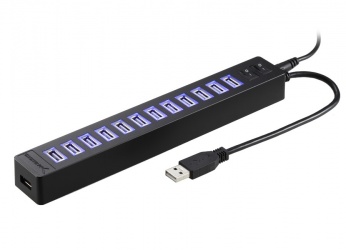 Sabrent Hub USB Macho - 13 Puertos USB Hembra, 480Mbit/s, Negro 