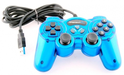 Sabrent USB-GAMEPAD, Alámbrico, USB 2.0, Azul 