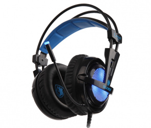 SADES Audífonos Gamer Locust Plus 7.1, Alámbrico, 2.2 Metros, USB-A, Negro/Azul 
