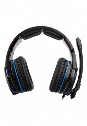 SADES Audífonos Gamer Knight Pro, Alámbrico, 3 Metros, USB-A, Negro/Azul 
