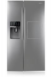 Samsung Refrigerador RS30GKASL, 30 Pies Cúbicos, Dispensador Cubitos y Agua, Plata 