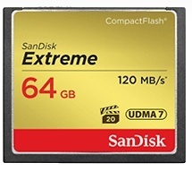 Memoria Flash SanDisk Extreme, 64GB CompactFlash 