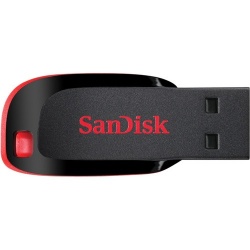 Memoria USB SanDisk Cruzer Blade, 16GB, USB A 2.0, Negro/Rojo 