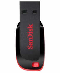 Memoria USB SanDisk Cruzer Blade CZ50, 16GB, USB 2.0, Negro/Rojo 