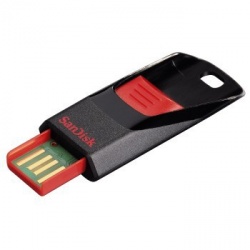 Memoria USB SanDisk Cruzer Edge CZ51, 8GB, USB 2.0, Negro/Rojo 