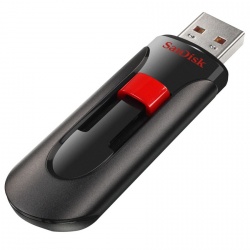Memoria USB SanDisk Cruzer Glide, 64GB, USB A 2.0, Negro/Rojo 