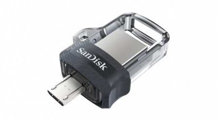 Memoria USB SanDisk Ultra Dual Drive M3.0, 128GB, USB-A/Micro-USB 3.0, Lectura 150MB/s, Gris 