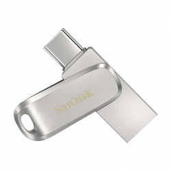 Memoria USB Sandisk Ultra Dual Drive Luxe, 128GB, USB C, Lectura 150MB/s, Plata 