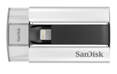 Memoria USB SanDisk iXpand, 16GB, USB 2.0/Lightning, Negro/Plata 
