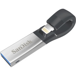 Memoria USB SanDisk iXpand, 128GB, USB 3.0, Negro/Plata 